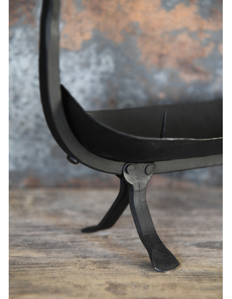 Portacandele nave vichinga, ferro...