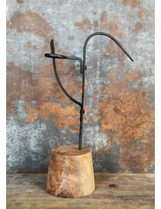 Candelabro medievale da tavolo con base in legno (30 cm.) 2