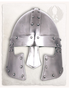 Barbuta medievale modello Halanor, finitura lucida