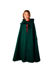 Mantello Medievale con Cappuccio per Bambini, Verde