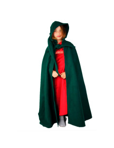 Mantello Medievale con Cappuccio per Bambini, Verde 2