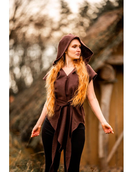 Tunica da arciere medievale marrone,...