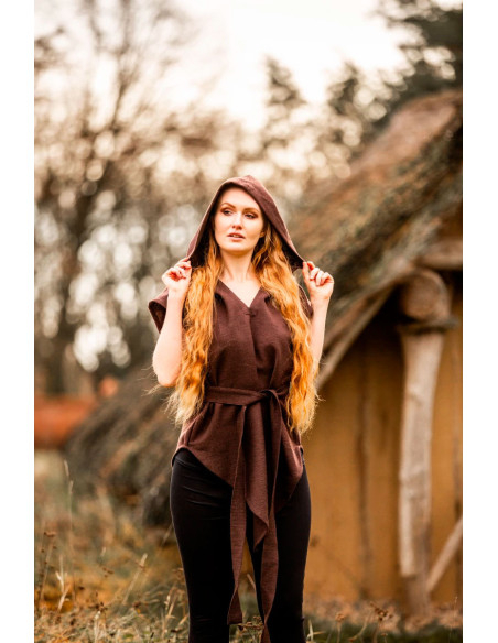 Tunica da arciere medievale marrone,...