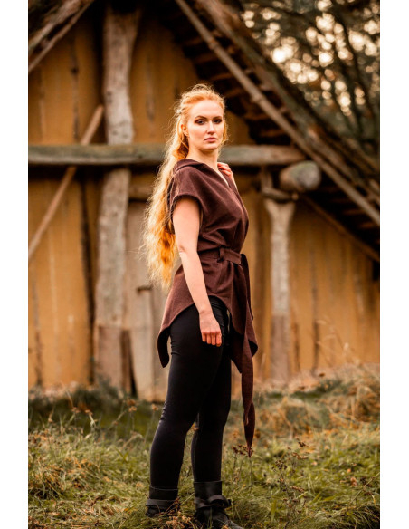 Tunica da arciere medievale marrone,...