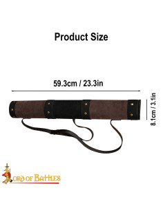 Faretra medievale in pelle, modello fantasy arciere 2