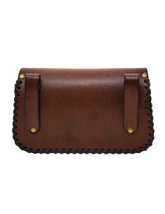 Borsa in pelle con croce celtica in rilievo, marrone 2