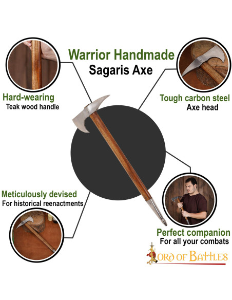 Ascia medievale in acciaio al...