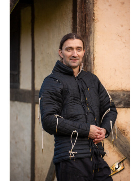 Gambeson cavalleresco medievale in nero