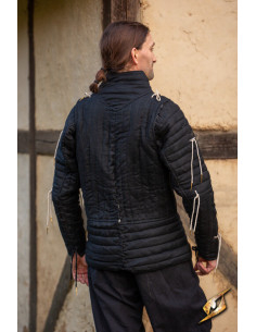 Gambeson cavalleresco medievale in nero 2