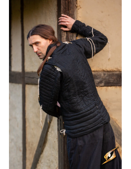 Gambeson cavalleresco medievale in nero