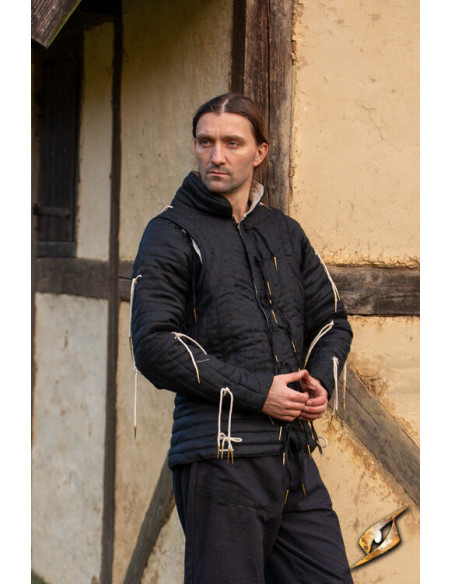Gambeson cavalleresco medievale in nero