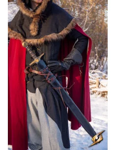 Fondina con cintura per spade, colore nero-marrone