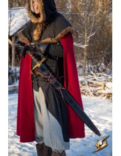 Fondina con cintura per spade, colore nero-marrone 2