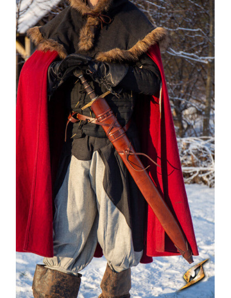 Fodero con cintura per spade, marrone