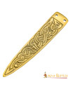 Punta cintura medievale con nodi celtici in ottone (9 cm.)