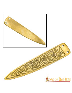Punta cintura medievale con nodi celtici in ottone (9 cm.) 2