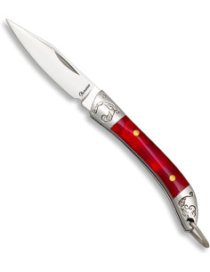 Coltello tascabile in acrilico rosso Albainox (5,20 cm)