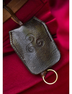 Portachiavi in pelle celtica con Triskelion - Marrone