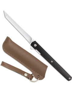 Coltello marca Albainox in legno nero con fodero (9,30 cm.)