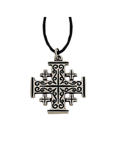 Ciondolo croce cristiana delle crociate di Gerusalemme