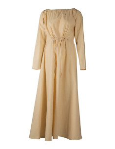 Abito medievale in cotone modello Wanda, color crema