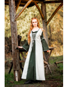 Abito medievale modello Amalia, verde naturale