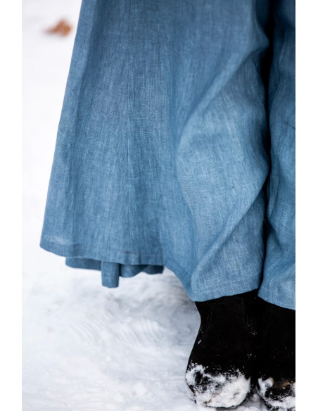 Abito vichingo in lino modello Anna, blu