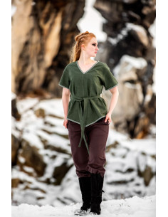 Tunica medievale da donna modello Matilda, verde
