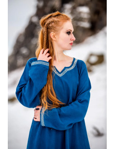 Abito vichingo in cotone modello Brígida, blu 2