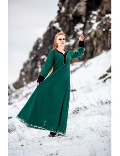 Abito lungo vichingo Freya, verde