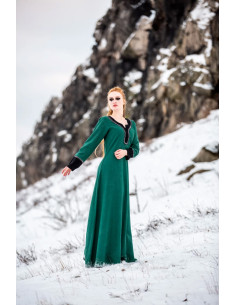 Abito lungo vichingo Freya, verde 2