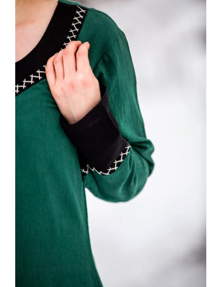 Abito lungo vichingo Freya, verde