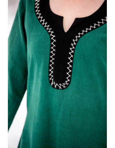 Abito lungo vichingo Freya, verde