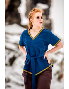 Tunica vichinga da donna modello Matilda, blu