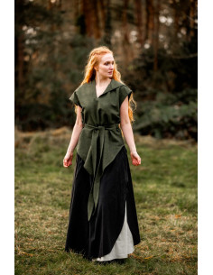 Tunica verde da arciere medievale, modello Aldón, unisex