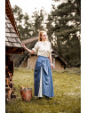 Gonna medievale modello Elise, blu naturale