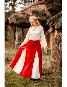 Gonna medievale modello Isabella, rosso-naturale 2