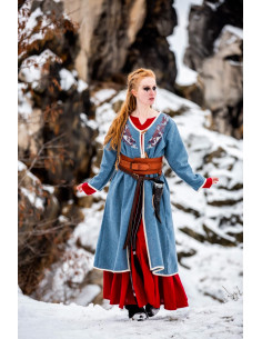 Cappotto vichingo da donna modello Birka Skadi, blu
