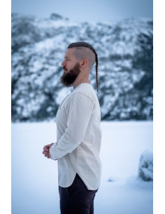 Camicia medievale da uomo modello Elfriede, naturale 2
