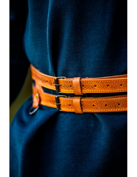 Doppia cintura vichinga in pelle...