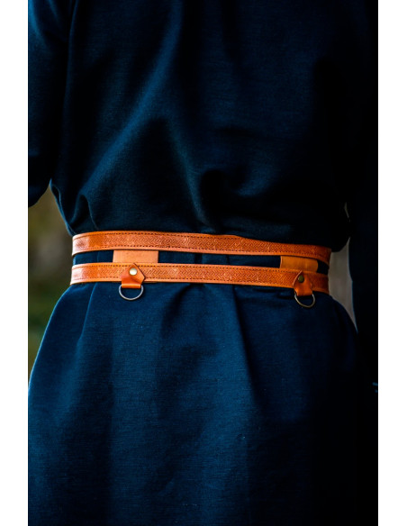 Doppia cintura vichinga in pelle...