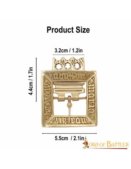 Fibbia in ottone massiccio del XV...