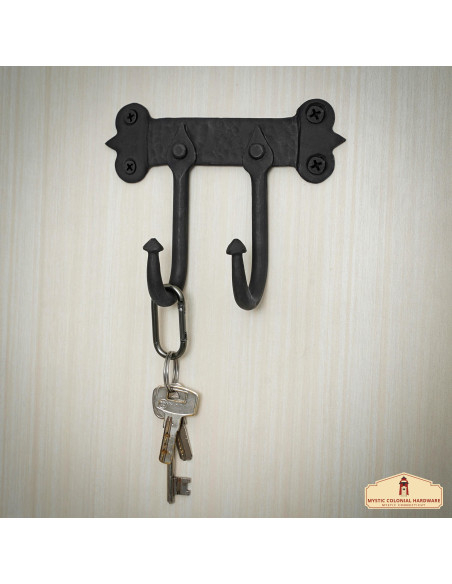 Supporto con 2 ganci a muro in ferro...