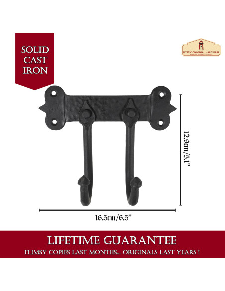 Supporto con 2 ganci a muro in ferro...