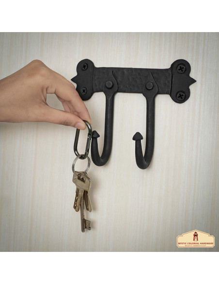 Supporto con 2 ganci a muro in ferro...