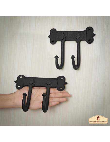 Supporto con 2 ganci a muro in ferro...