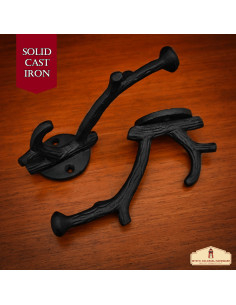 Set di 2 supporti da parete, tipo ramo, in ferro battuto... 2