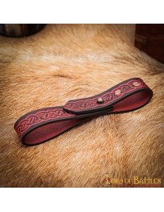 Bracciale regolabile con nodi celtici - Granato
