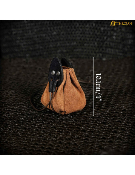 Borsa medievale in pelle marrone e...