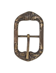 Fibbia medievale in ottone antico dal design fantasy,...